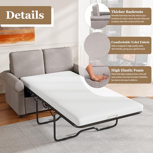 Black 3-in-1 Convertible Sleeper Sofa Bed with Adjustable Backrest X61924
