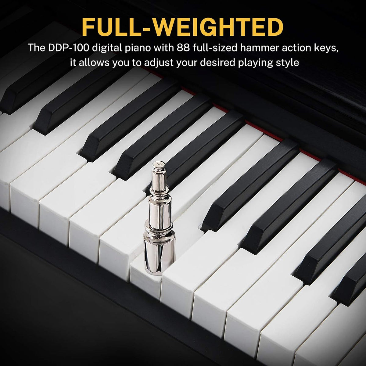 88-Key Weighted Action Digital Piano with Furniture Stand, Triple Pedals, Black R423003