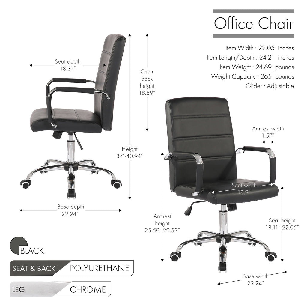White PU Leather Swivel Office Chair D36406