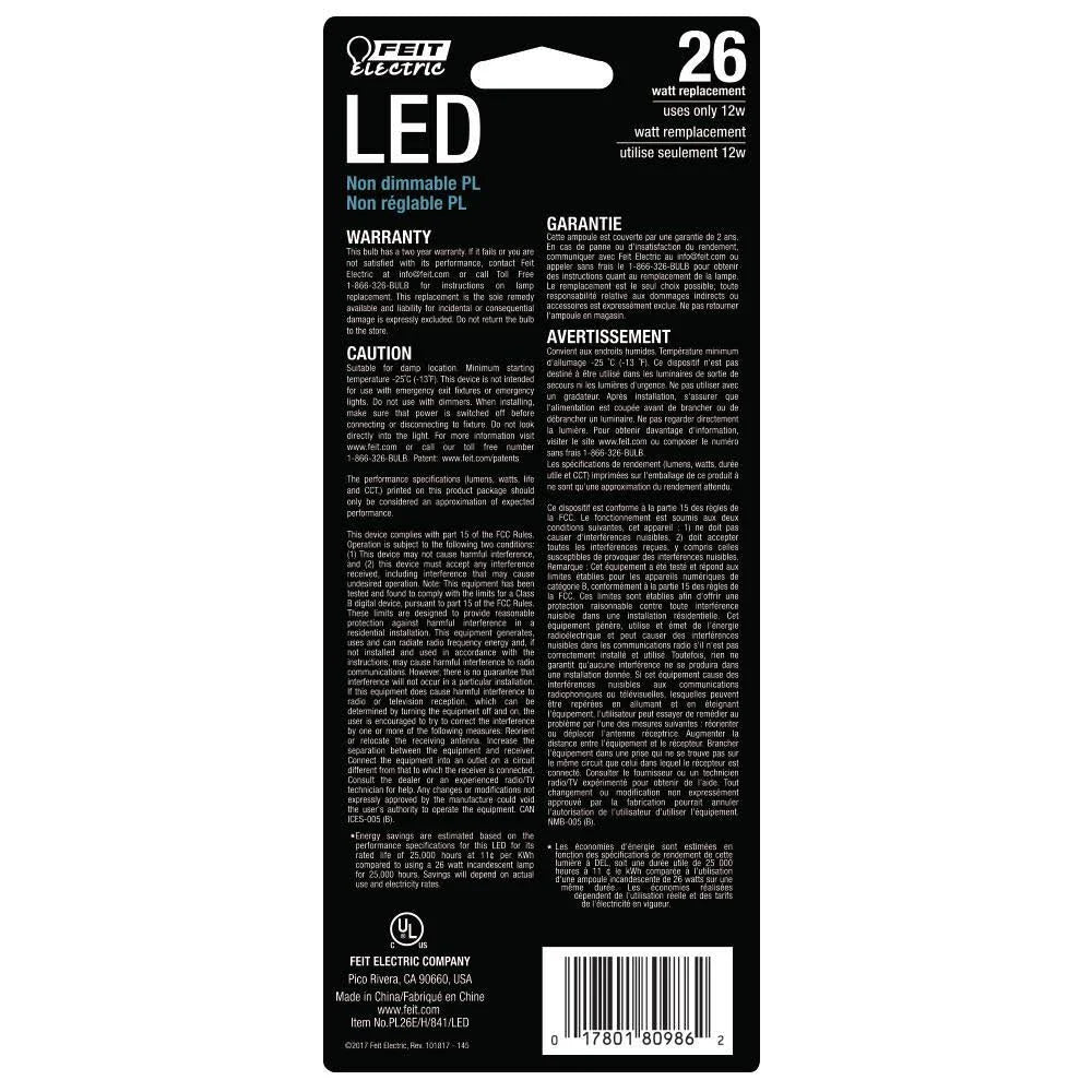 26-Watt Cool White 4-Pin PL LED GX24q-3 Light Bulb Case of 12 Q681348