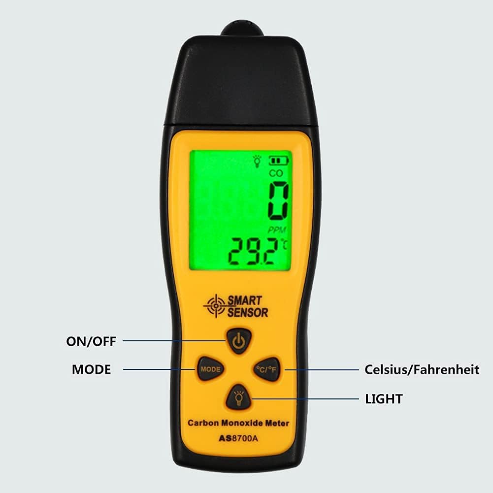 Handheld Carbon Monoxide Meter, 0-1000 ppm, Pack of 2 Q743