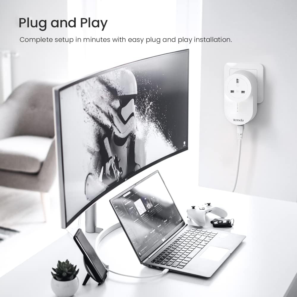 Powerline Ethernet Adapter Kit with Gigabit Port, Pack of 2 A49667