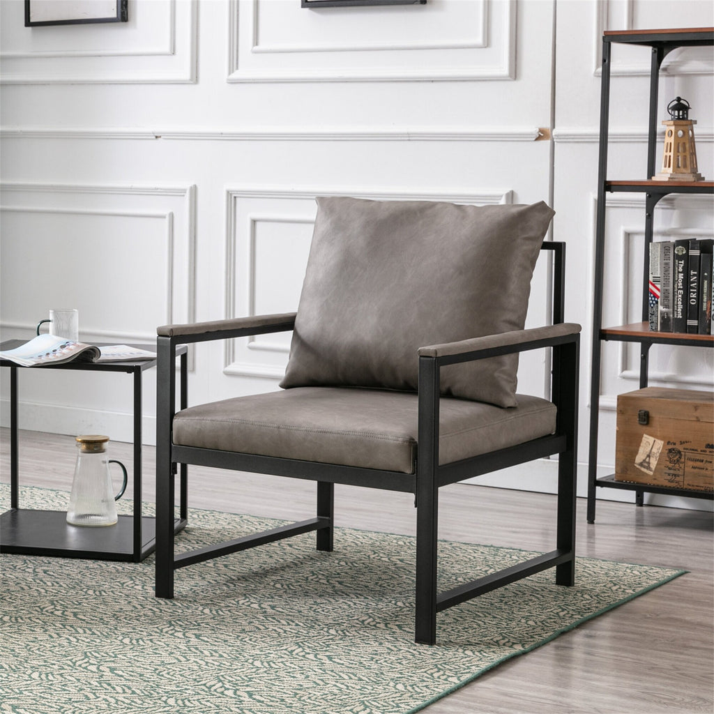Orange Faux Leather Accent Chair C98012