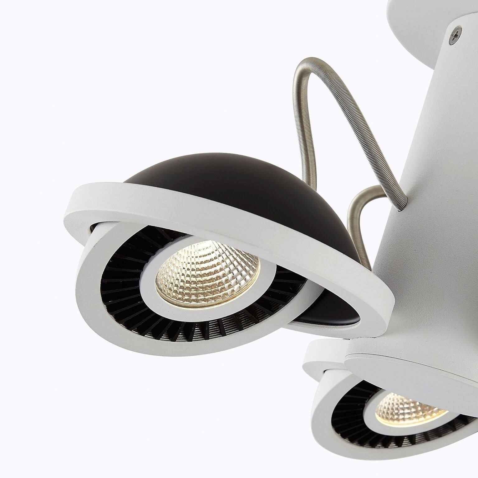 3 Light LED Surface Mount White/Black X891