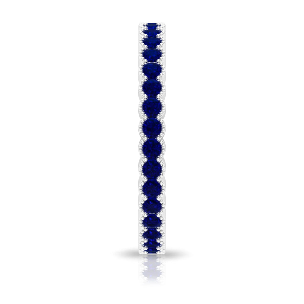1.5 CT Lab Created Blue Sapphire Full Eternity Ring in 925 Sterling Silver B5279