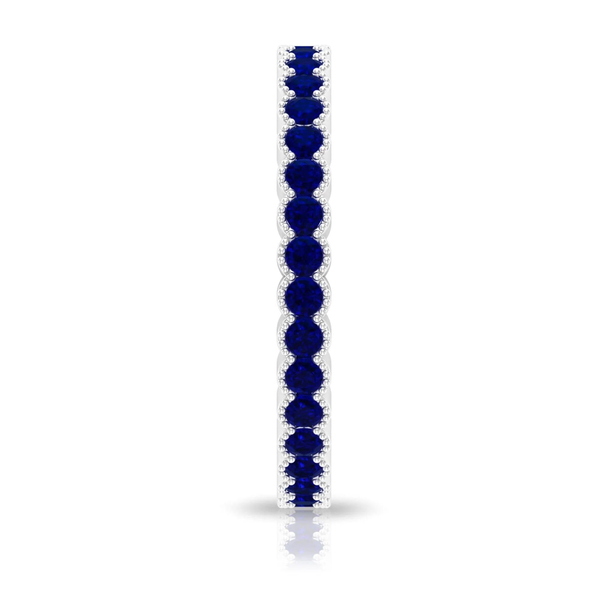 1.5 CT Lab Created Blue Sapphire Full Eternity Ring in 925 Sterling Silver B5279