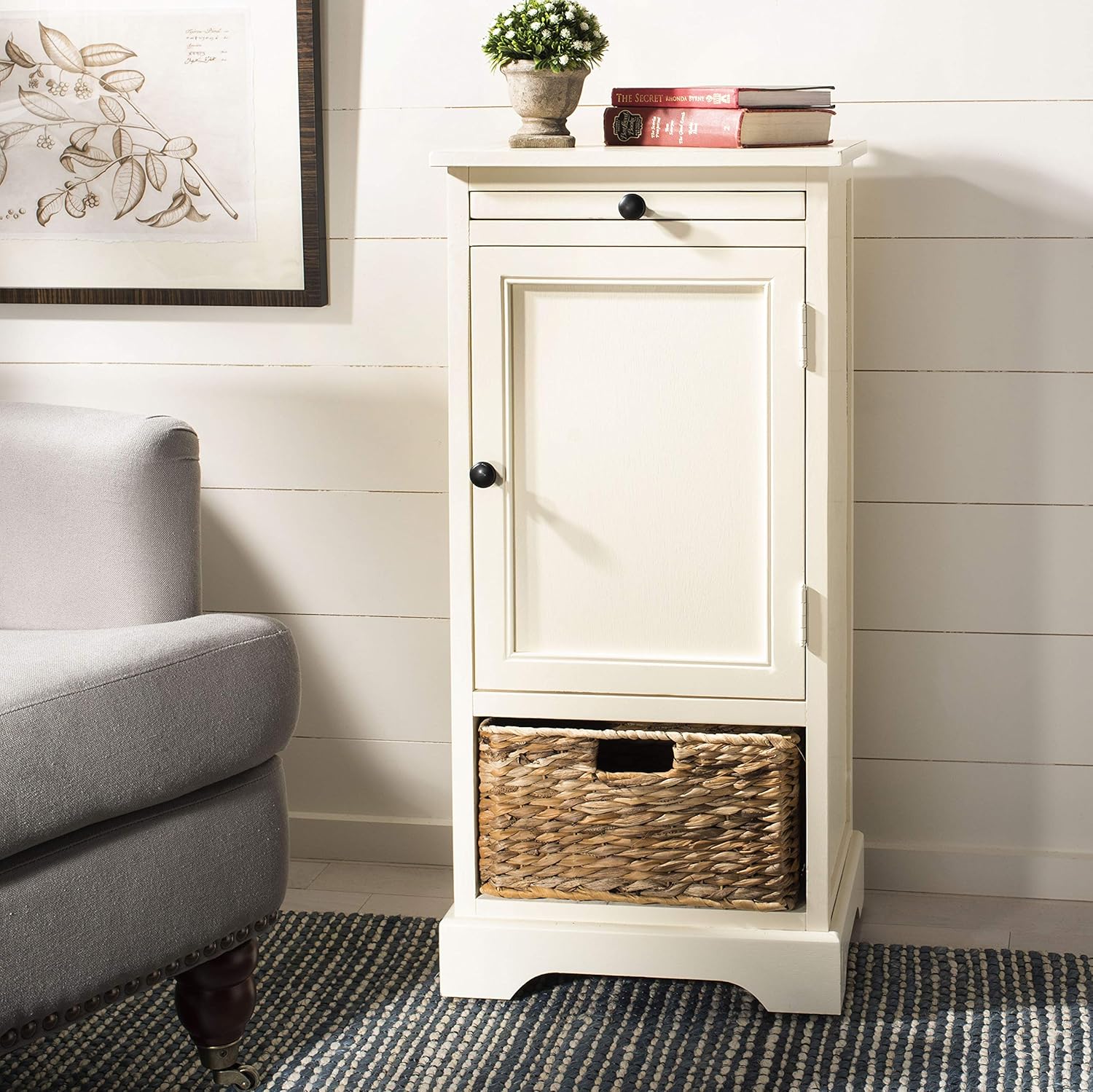 Vintage Grey Tall Storage Unit S4094