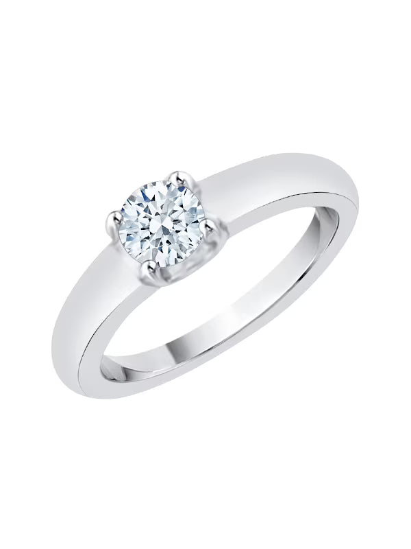 10K White Gold Diamond Solitaire Ring (1/4 cttw, I-Color, SI3-I1, Size 9) L606341
