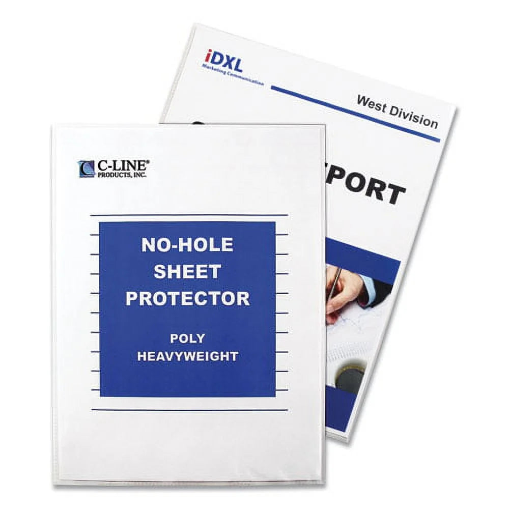 Top-Load No-Hole Sheet Protectors, Heavyweight, Clear, 2" Capacity, 25/bx E5271