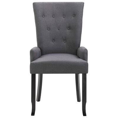 Dark Grey Fabric Dining Chair with Armrests Q799803