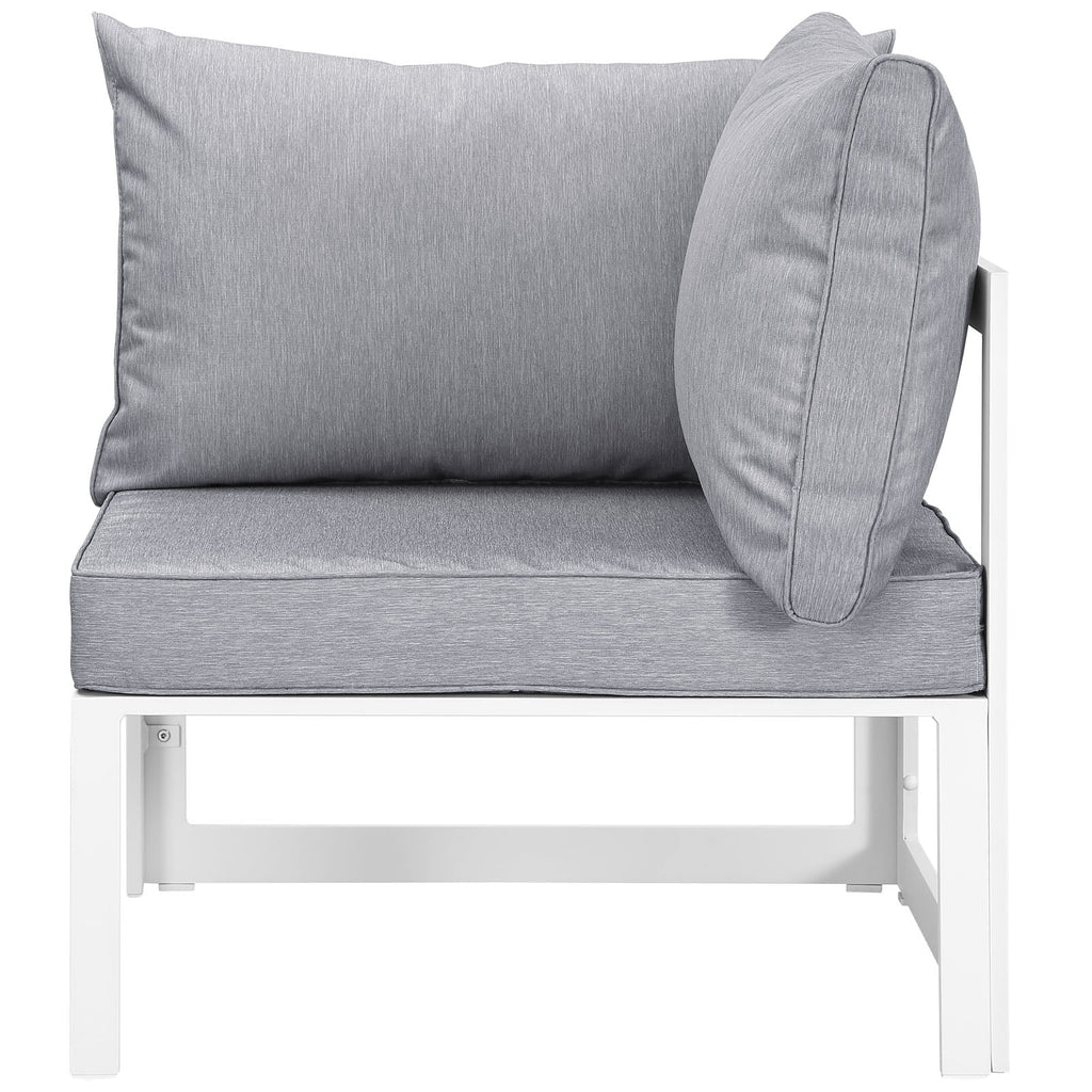 White Grey Fabric Outdoor Patio Sectional Sofa Set G46772