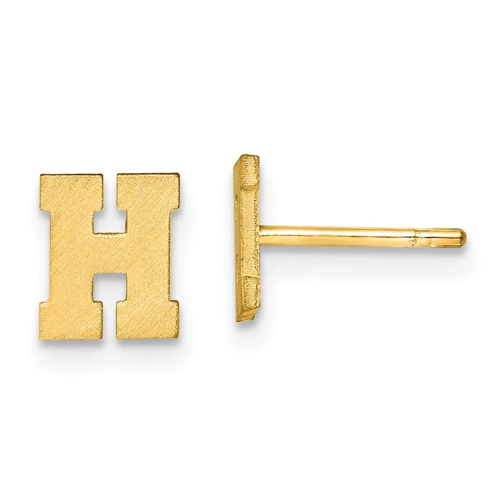 10K Yellow Gold Initial H Post Earrings Y202
