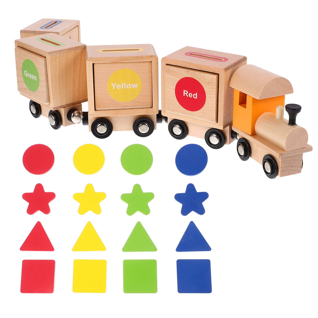 Wooden Pulling Train Building Blocks for Toddlers X15971