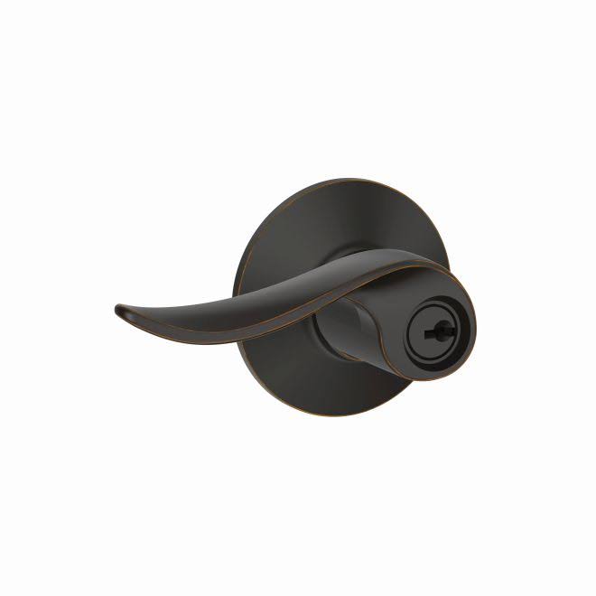 Aged Bronze Lever Keyed Entry Lock with Latch and Strike Z787282