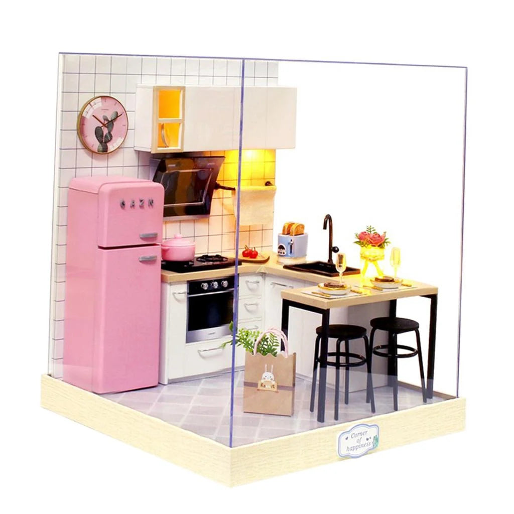 1:24 Wooden Dollhouse with Furniture Case G980454