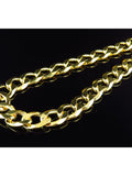 Yellow Gold Finish Sterling Silver Miami Cuban Link Chain Necklace L16950
