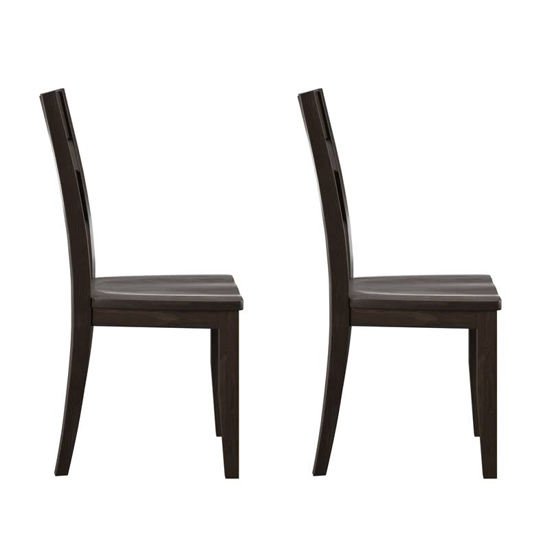 Brown Ladder Back Dining Side Chair Set of 2 I371431