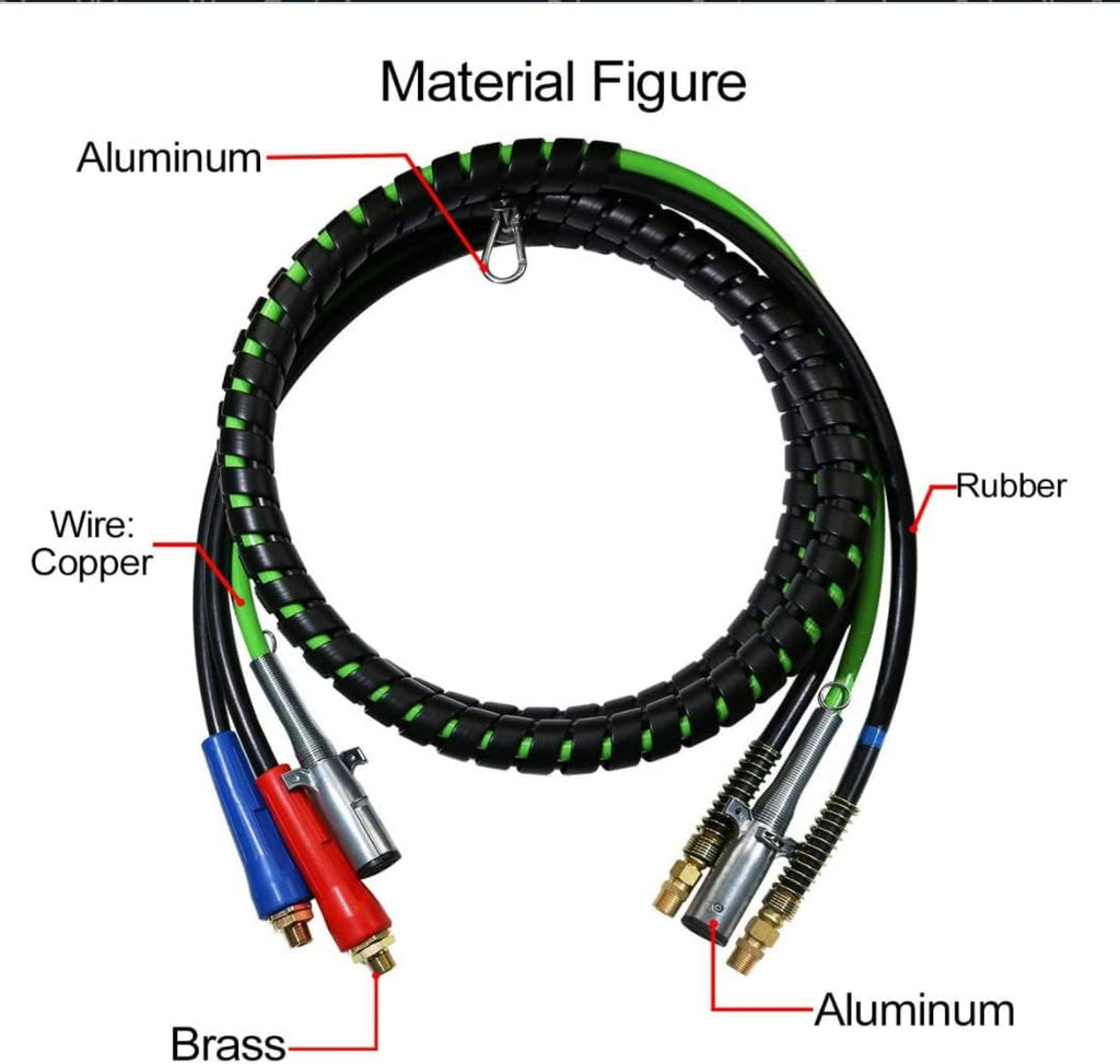 12 Ft 3-in-1 Air Line Hose Assemblies for Semi Truck Tractor Trailer Z854
