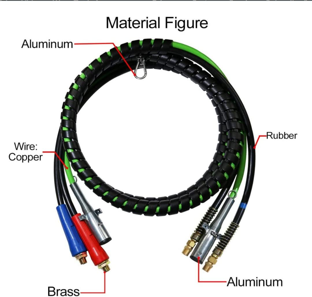 12 Ft 3-in-1 Air Line Hose Assemblies for Semi Truck Tractor Trailer Z854