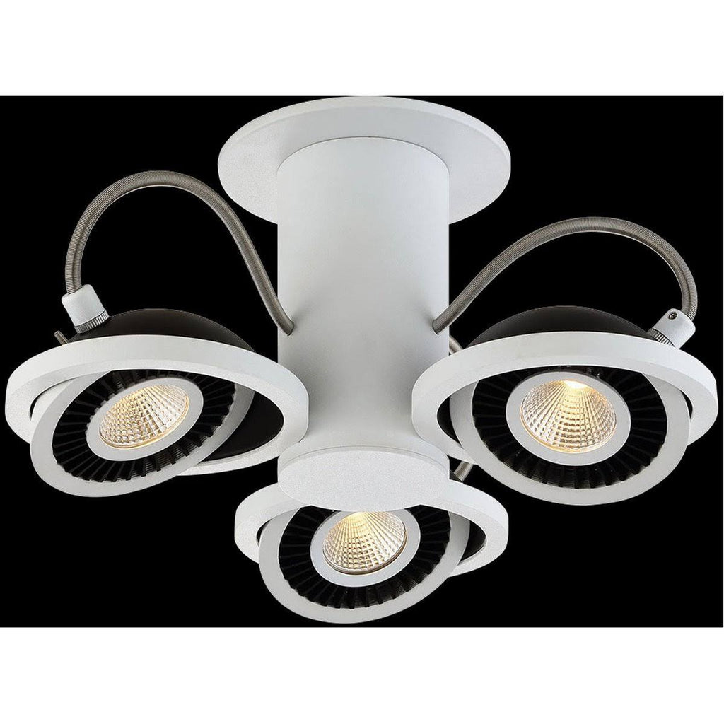 3 Light LED Surface Mount White/Black X891