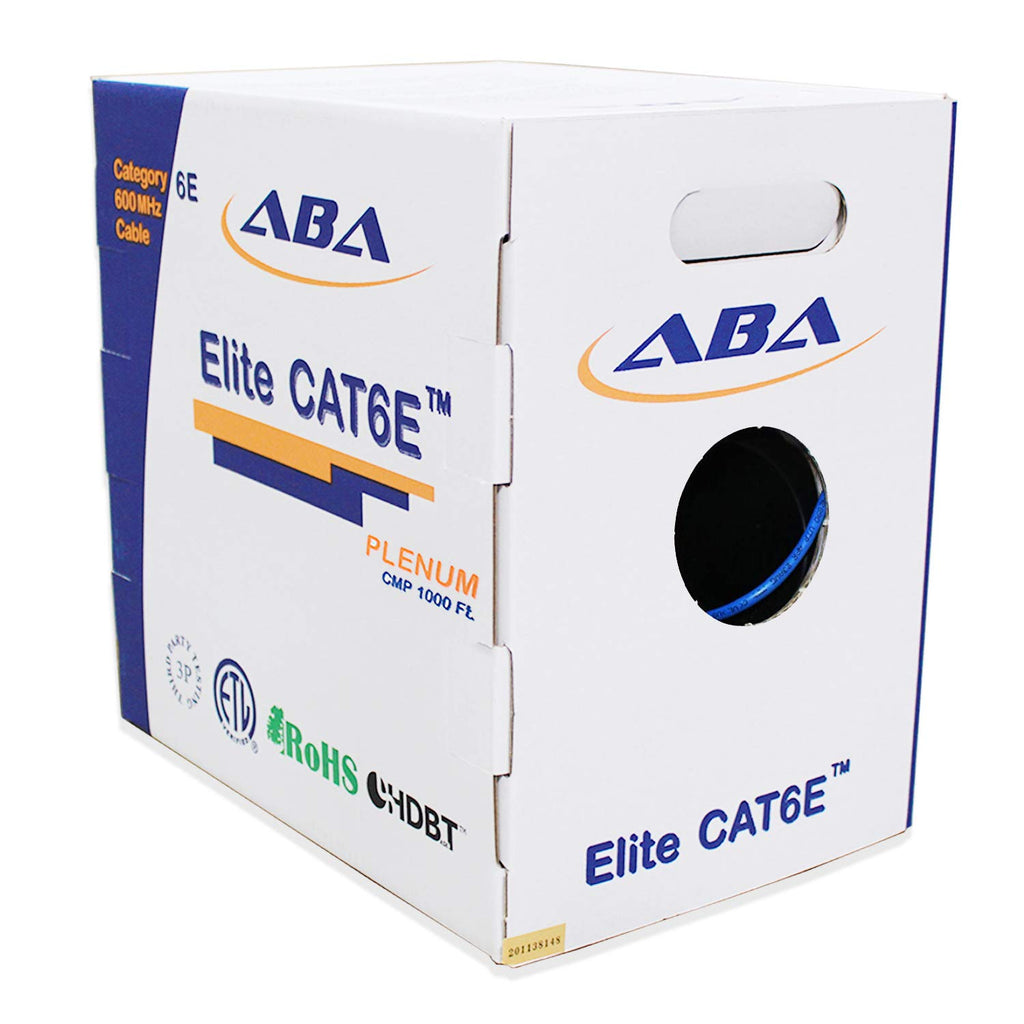 Cat6e Plenum 600MHz CMP 23AWG UTP Solid 100% Pure Copper 1000 Feet Box Green L63282