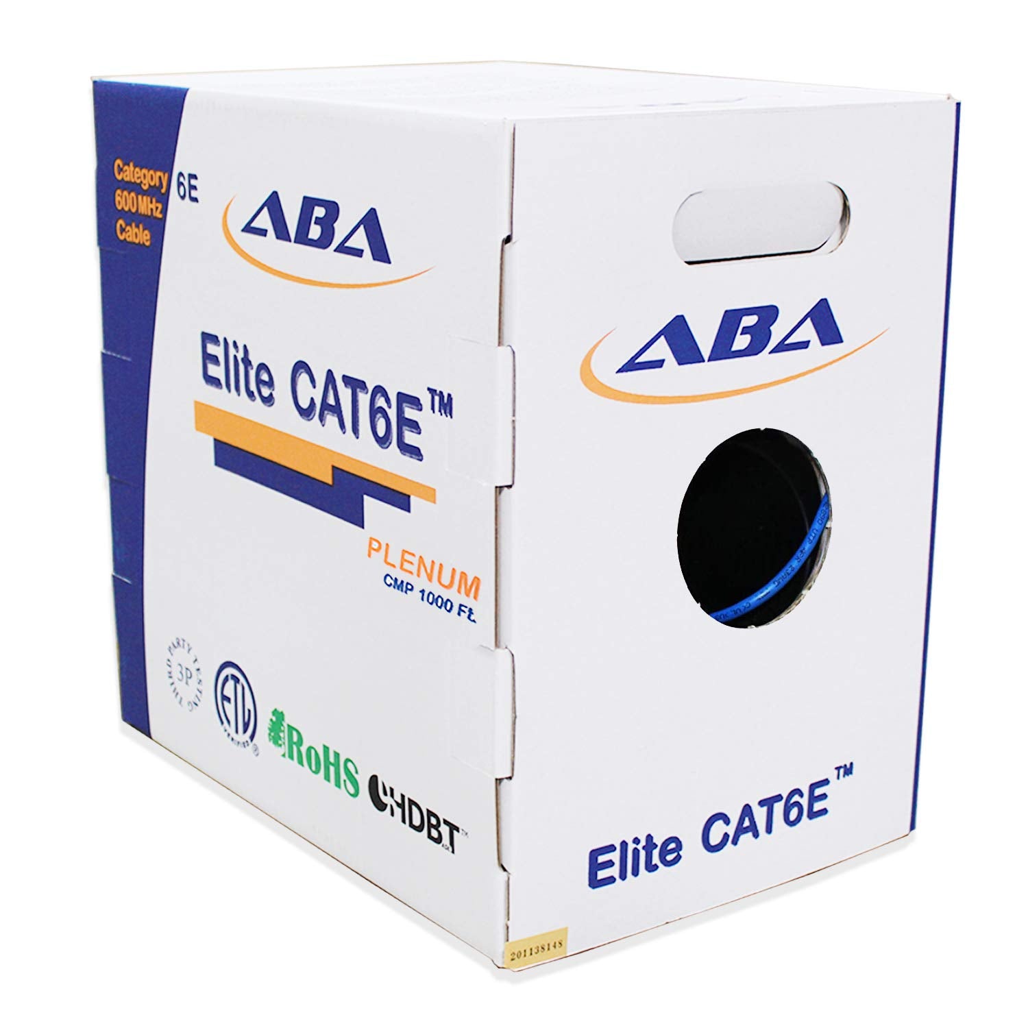 Cat6e Plenum 600MHz CMP 23AWG UTP Solid 100% Pure Copper 1000 Feet Box Green L63282