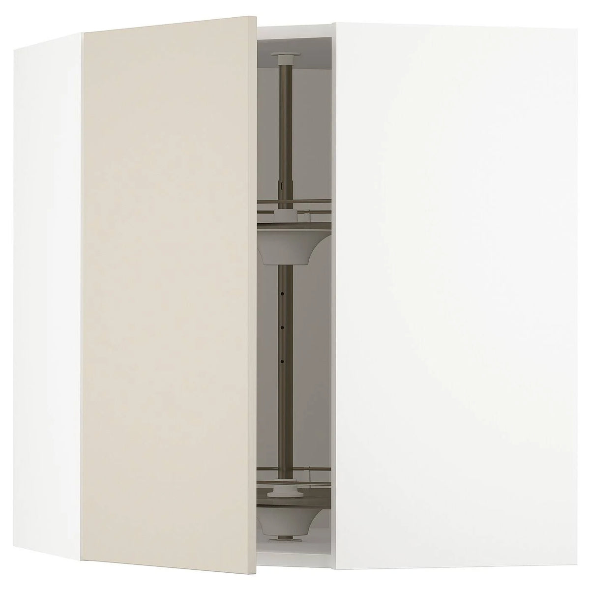 White Corner Wall Cabinet with Carousel, 26x15x30 H331148