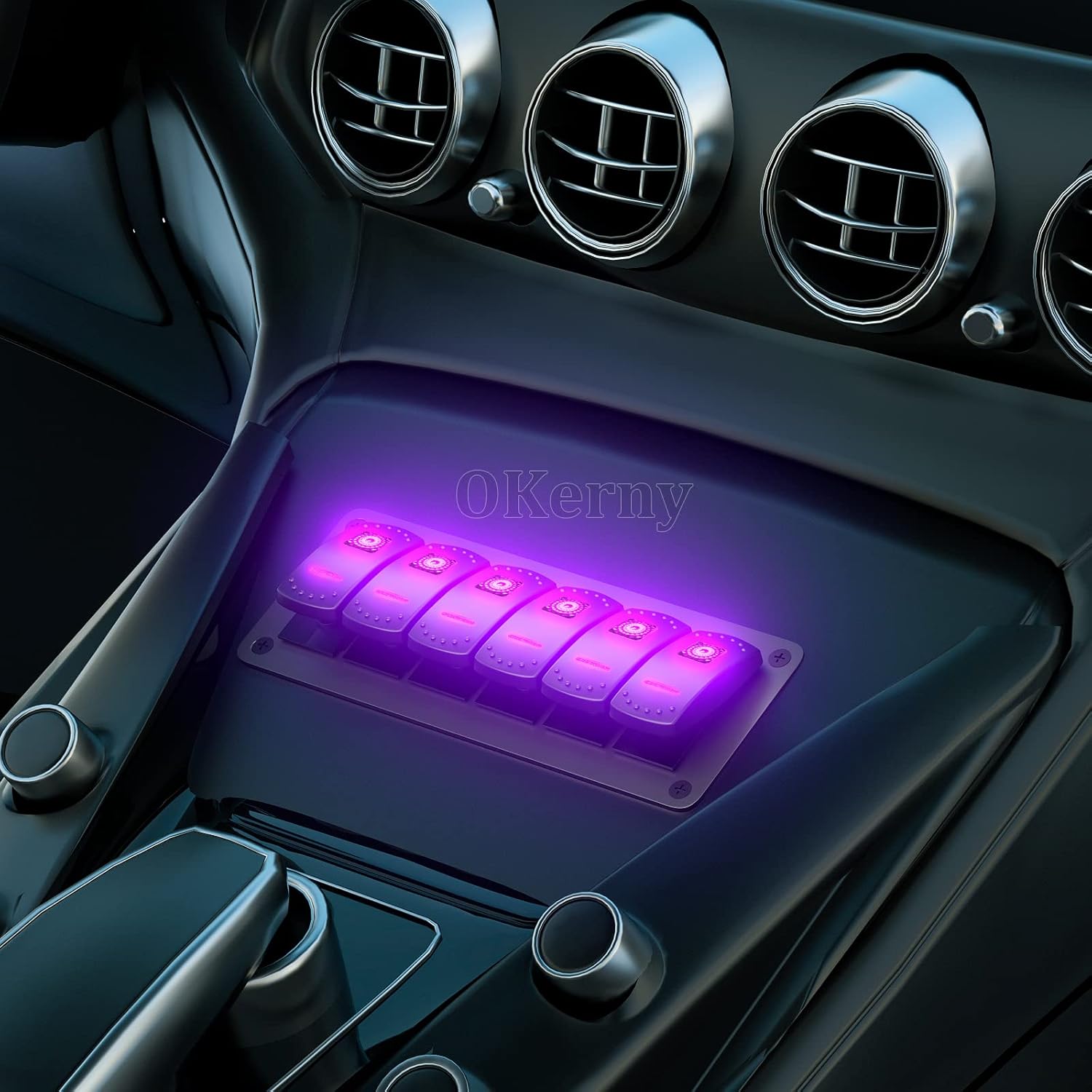 6 Gang Pre-Wired Rocker Switch Panel Aluminum X177