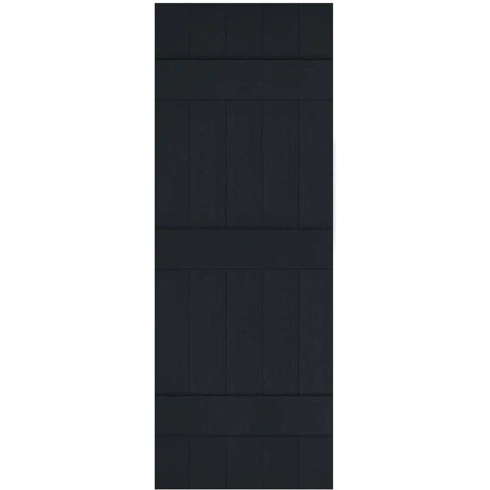 Black Vinyl Board and Batten Shutters Pair G668959