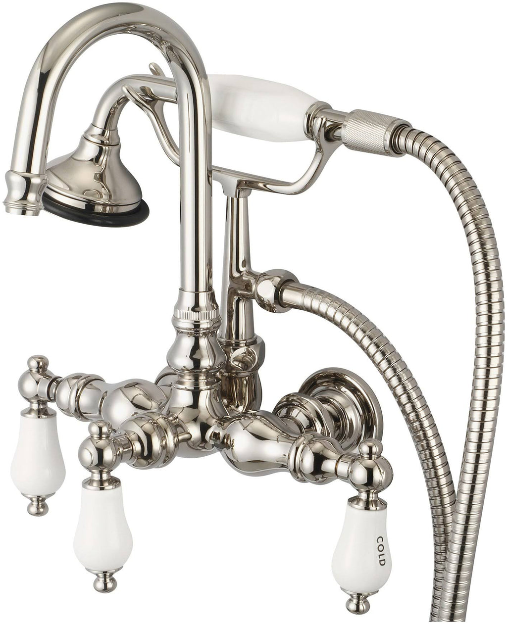 Vintage Classic Wall Mount Tub Faucet with Gooseneck Spout W18251