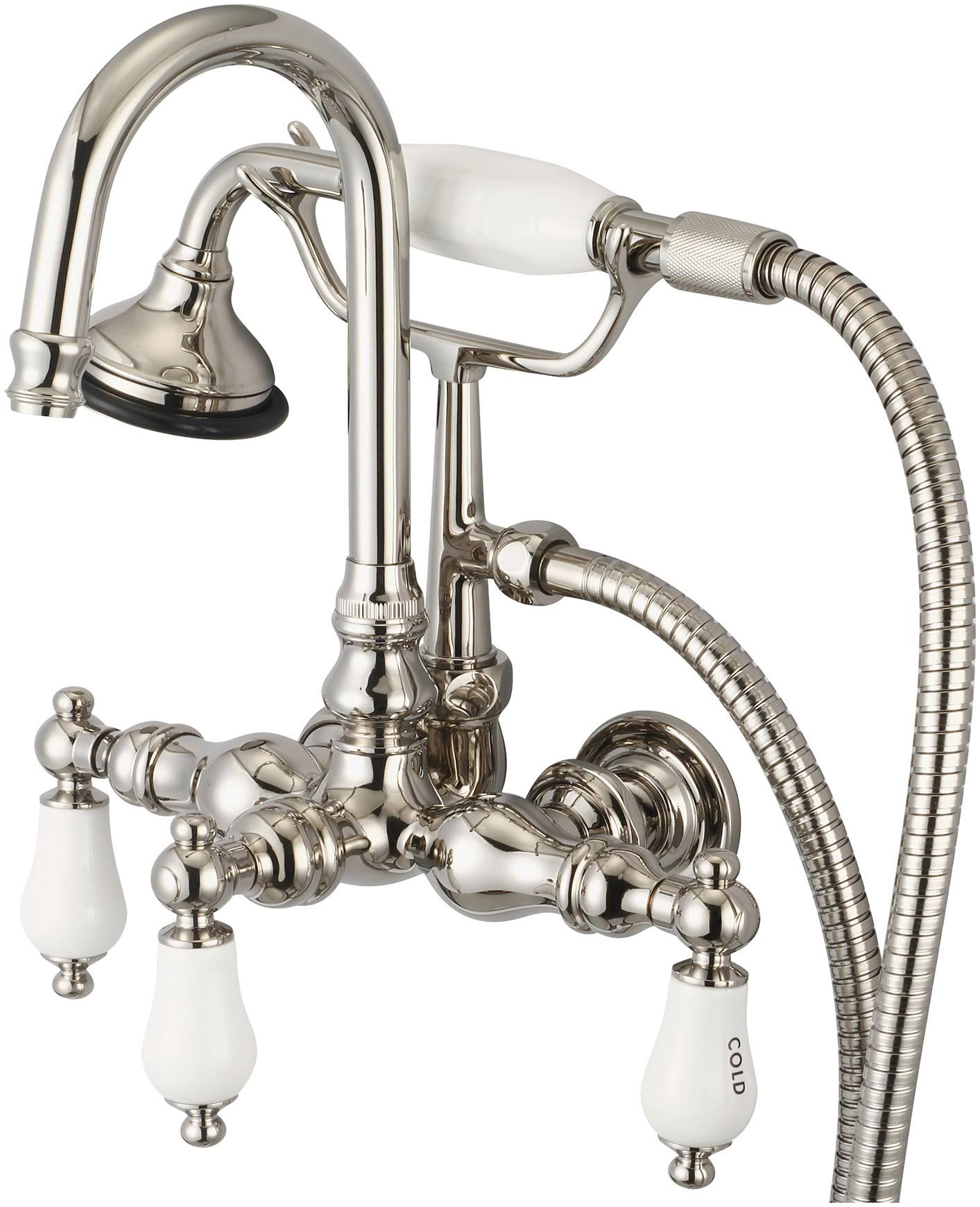 Vintage Classic Wall Mount Tub Faucet with Gooseneck Spout W18251