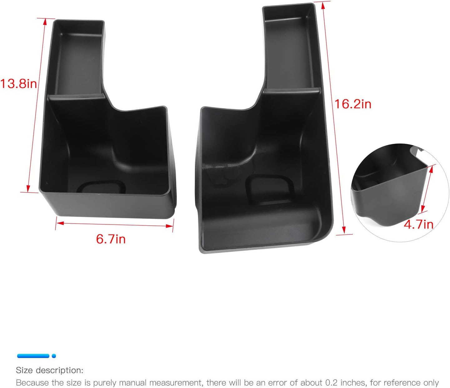 Trunk Storage Tray Organizers Rear Cargo Side Box Pack of 2 O1338