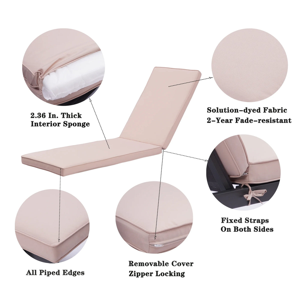 Outdoor Lounge Chair Cushion Replacement Patio Seat Cushion S964945