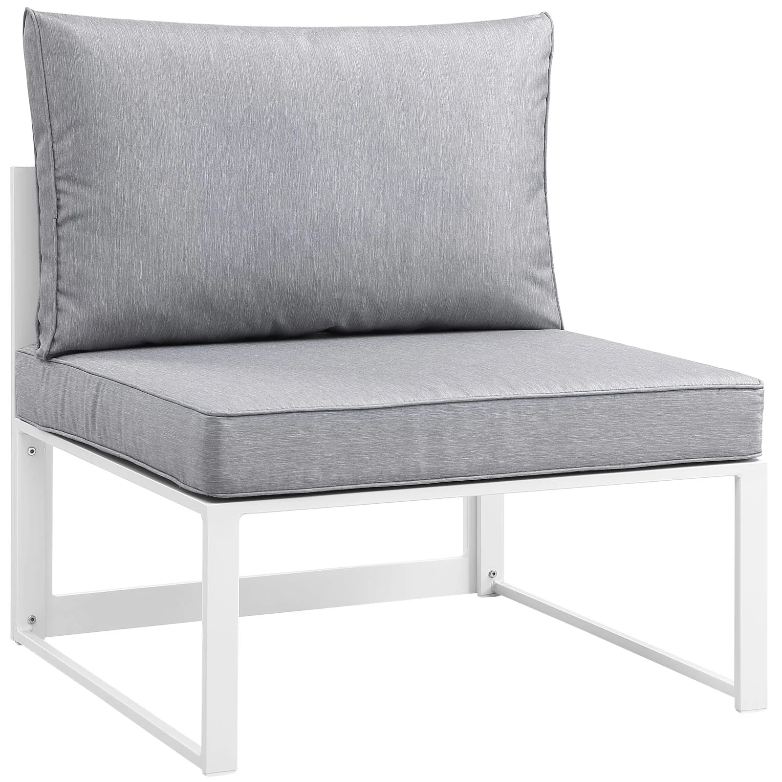 White Grey Fabric Outdoor Patio Sectional Sofa Set G46772