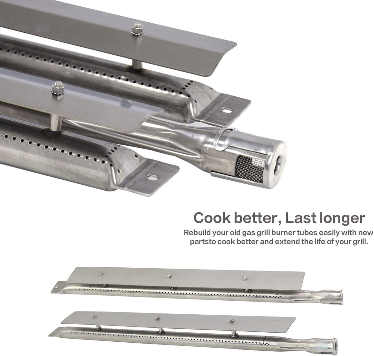 Stainless Steel Burner Tube Replacement for Gas Grill, Pack of 2 J7830