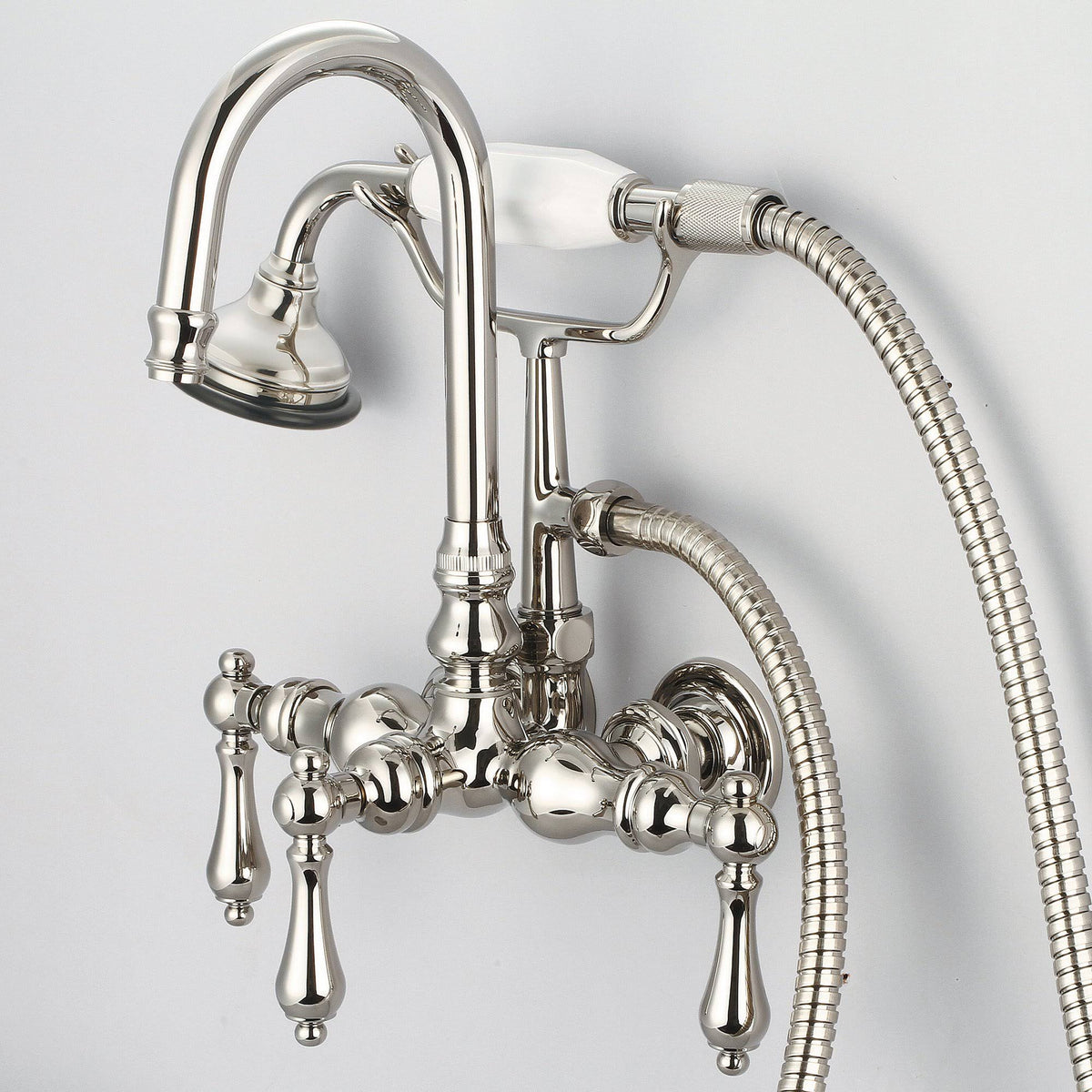 Vintage Classic Wall Mount Tub Faucet with Gooseneck Spout W18251