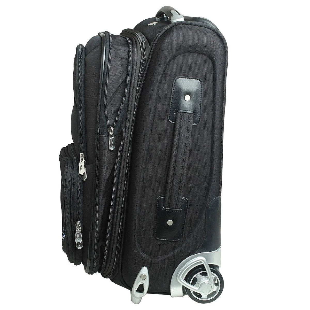 Black Softside Rolling Carry-On Suitcase F1613