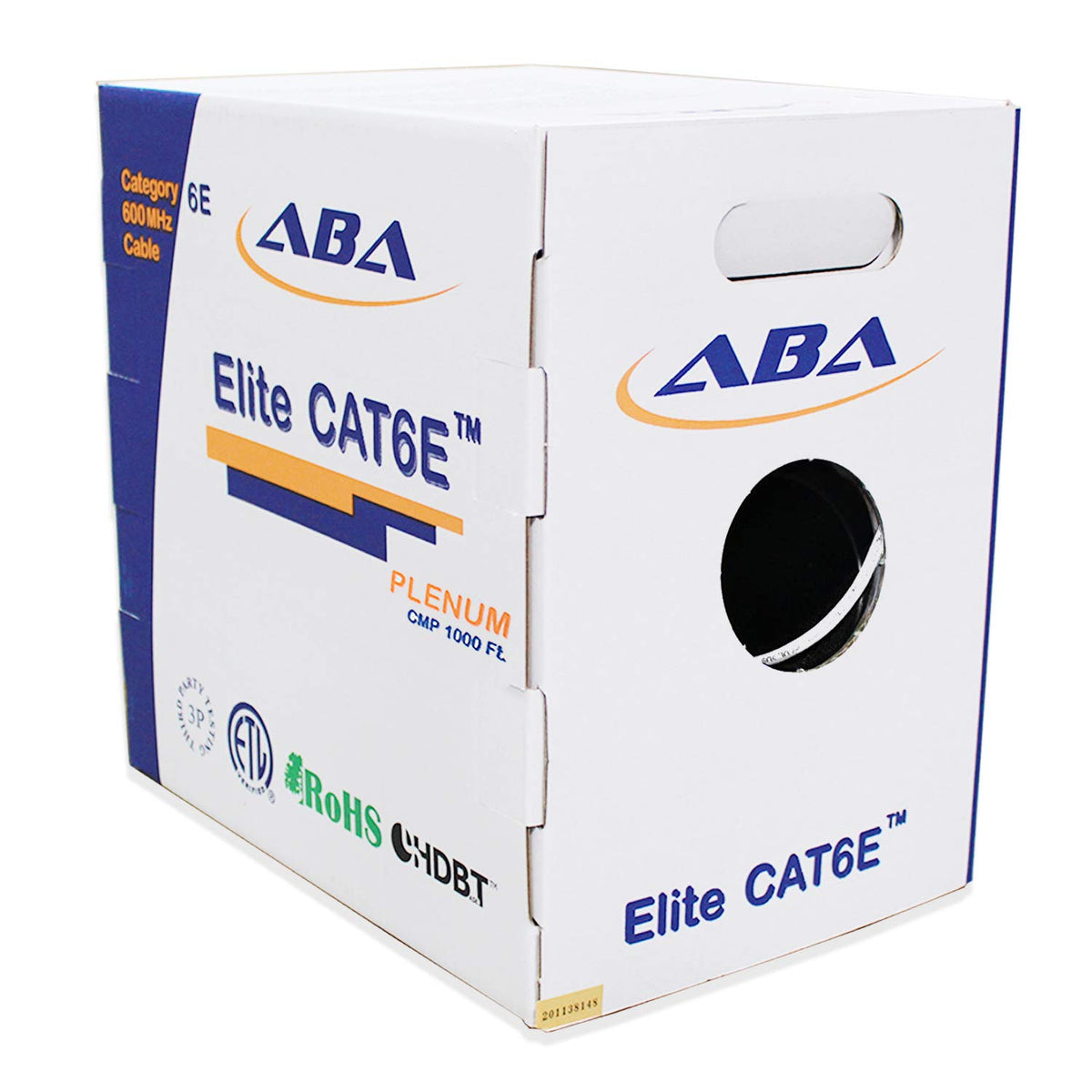 Cat6e Plenum 600MHz CMP 23AWG UTP Solid 100% Pure Copper 1000 Feet Box Green L63282