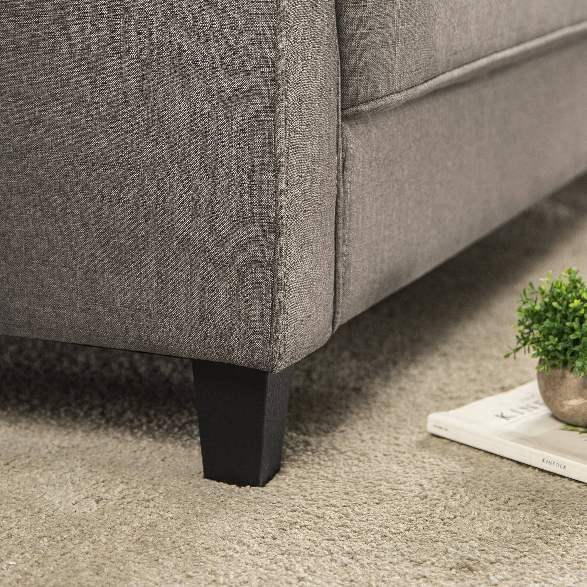 Grey Polyester 3-Seat Sofa with USB Ports J3883