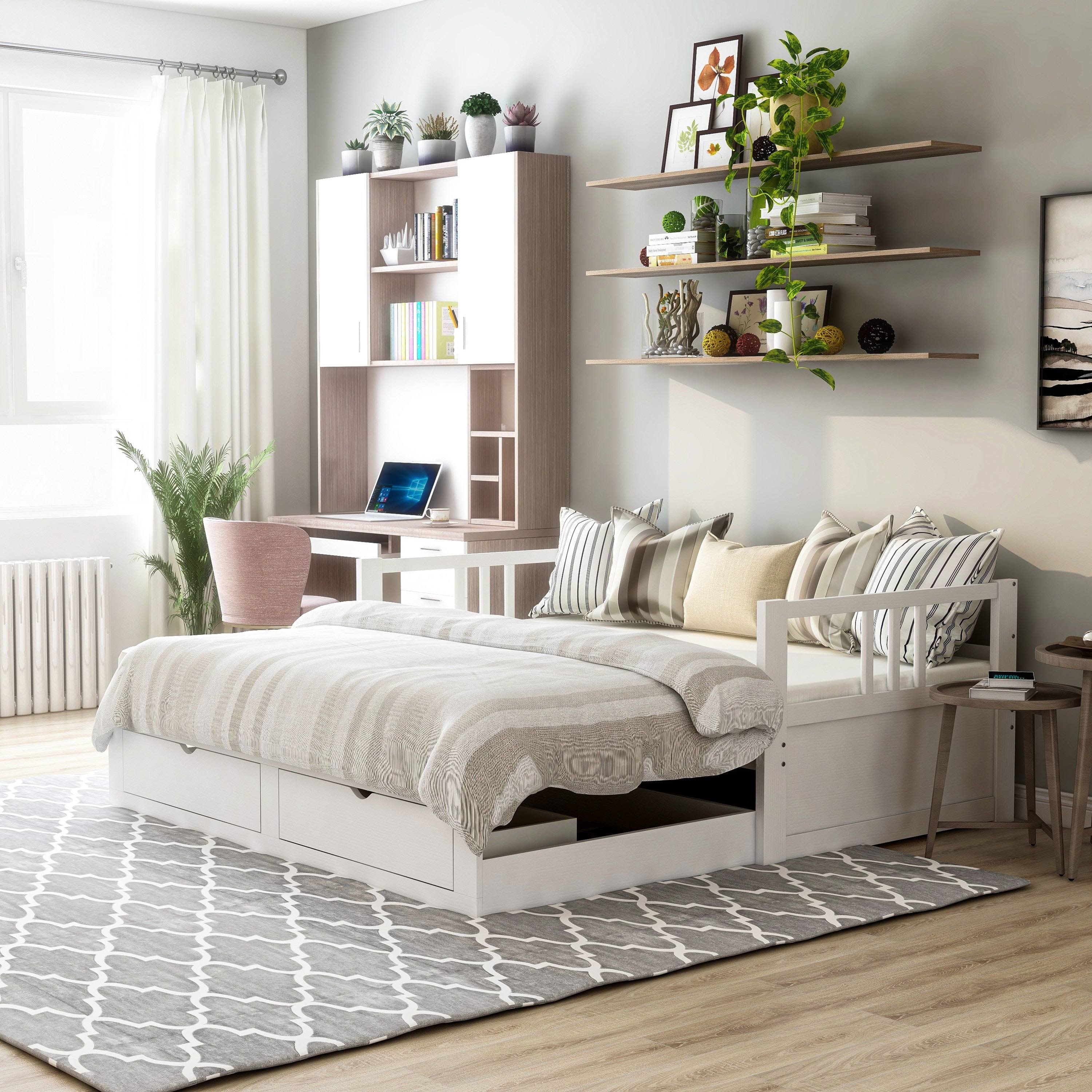 Grey Expandable Storage Daybed L8167