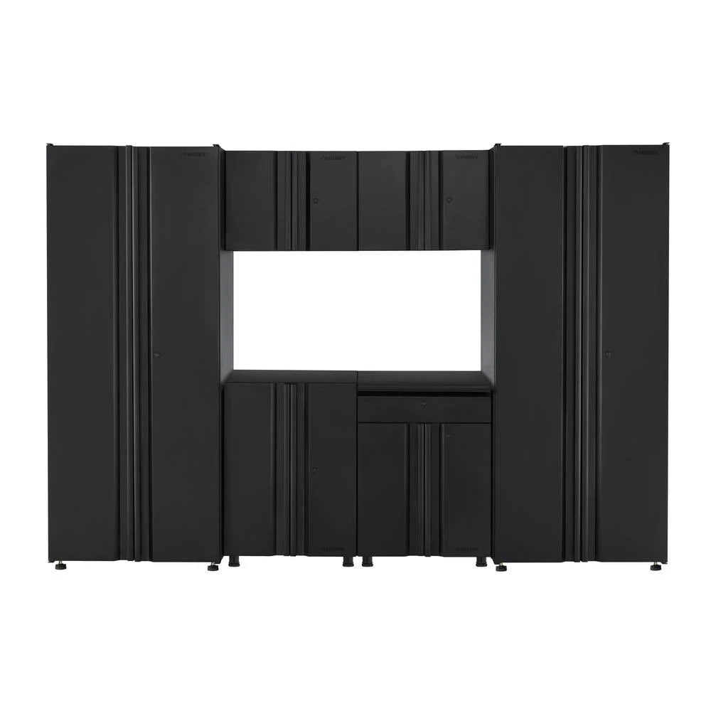 Matte Black Steel Garage Cabinet Set (6-pc) V179