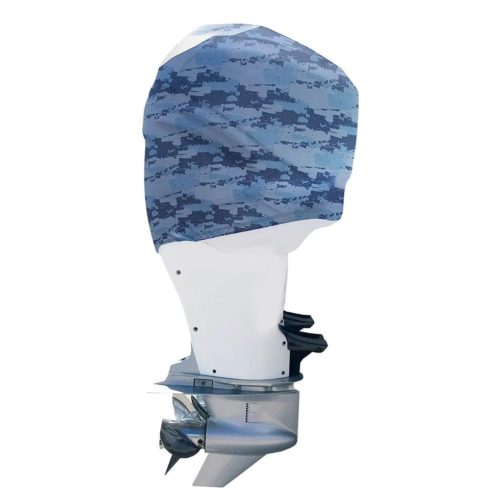 Blue Digital Camo Outboard Motor Cover U917