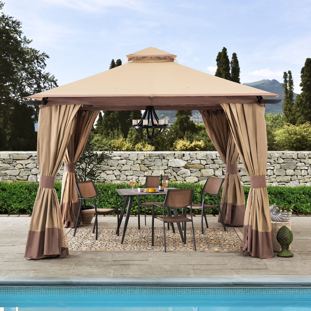 Steel Gazebo with 2-Tier Hip Roof J375598