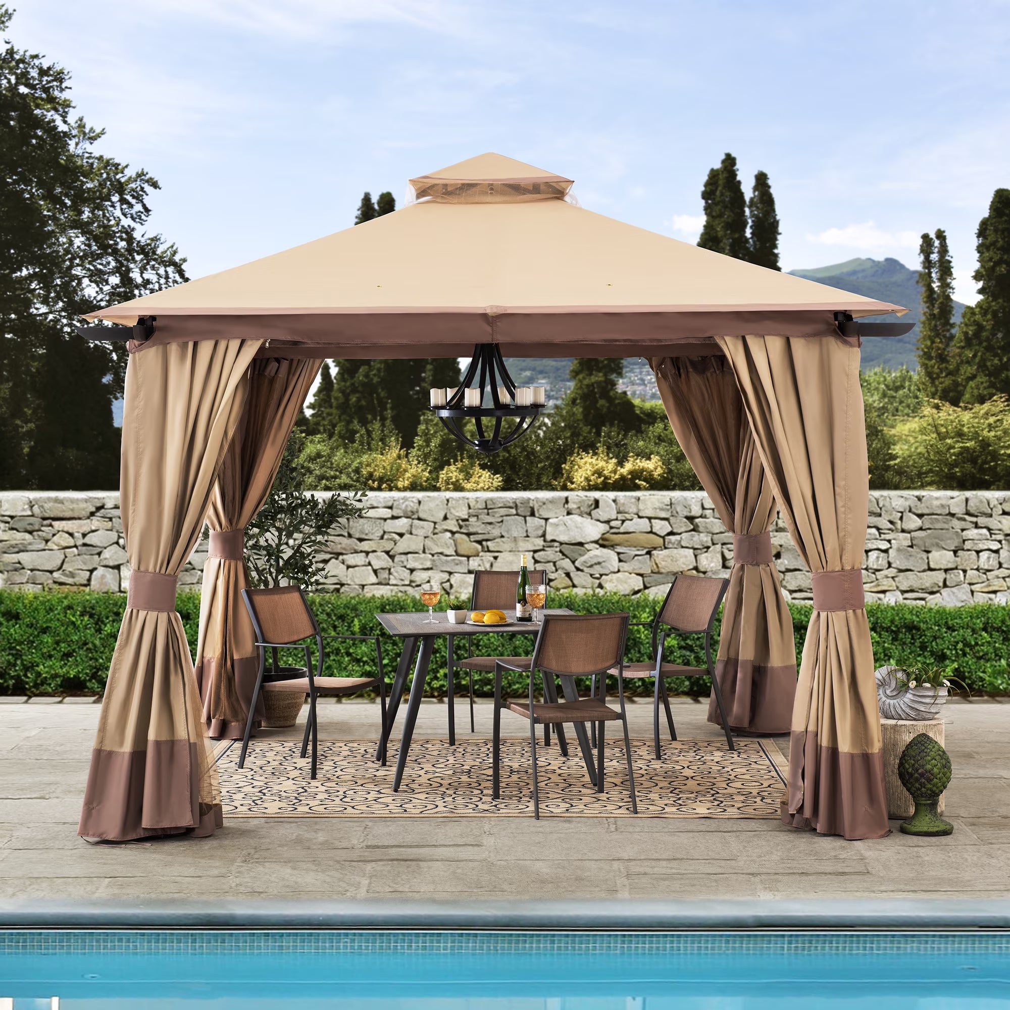 Steel Gazebo with 2-Tier Hip Roof J375598