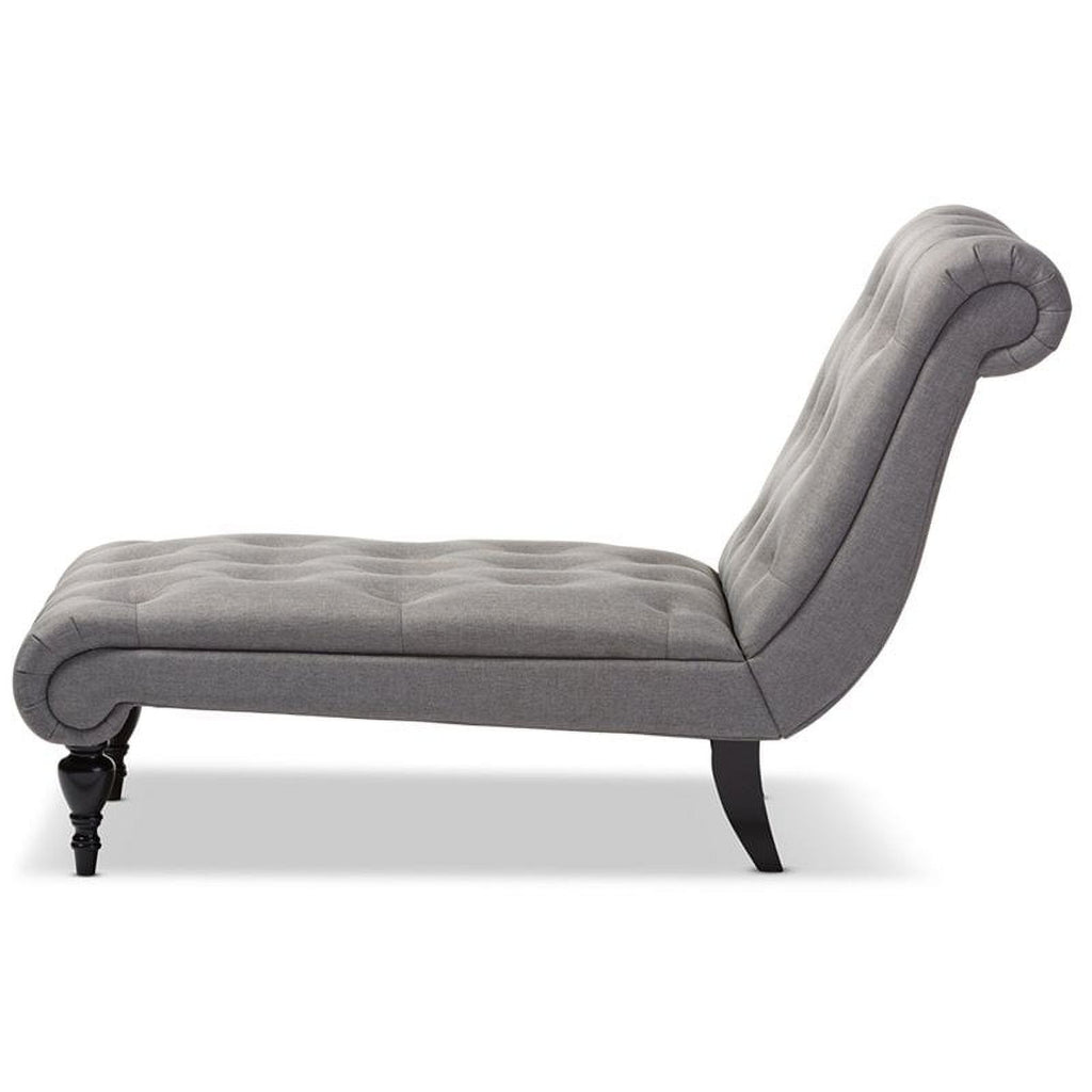Tufted Chaise Lounge in Gray and Black M430533