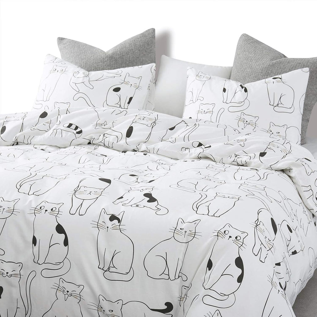White 100% Cotton Twin Size Duvet Cover Set with Zipper Closure L523