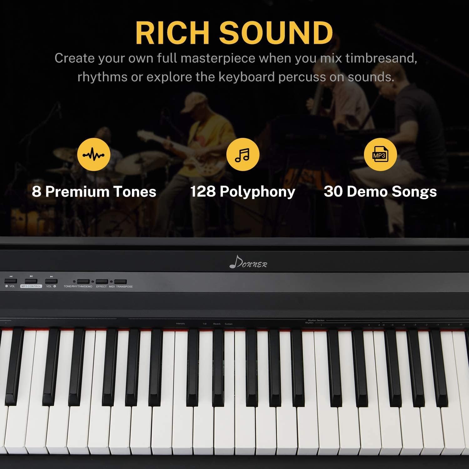88 Key Semi-Weighted Digital Piano Q8117