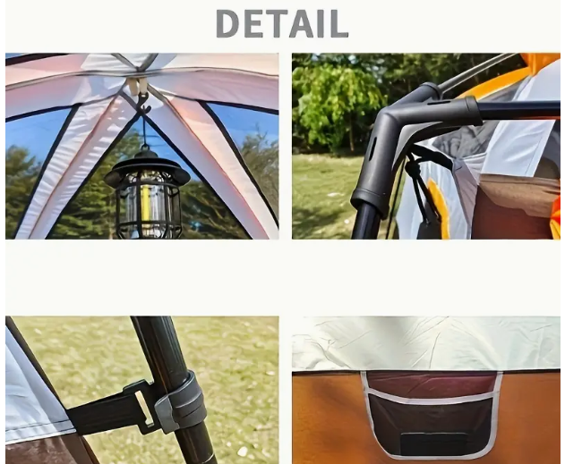 Outdoor Multi-person Camping Tent, Two Rooms One Living Room, Portable Family Camping Tent E4972
