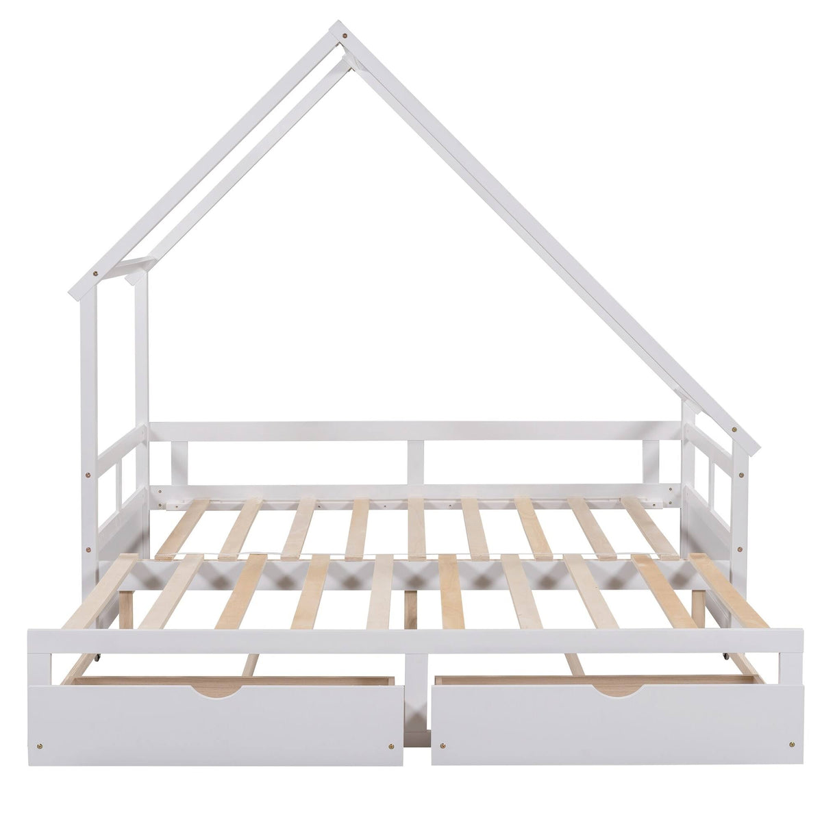 White Espresso Wooden Extending Daybed with Two Drawers K265
