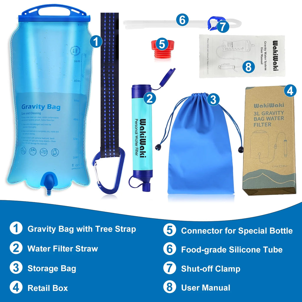 Gravity Water Filter for Camping, Hiking, Backpacking L88800